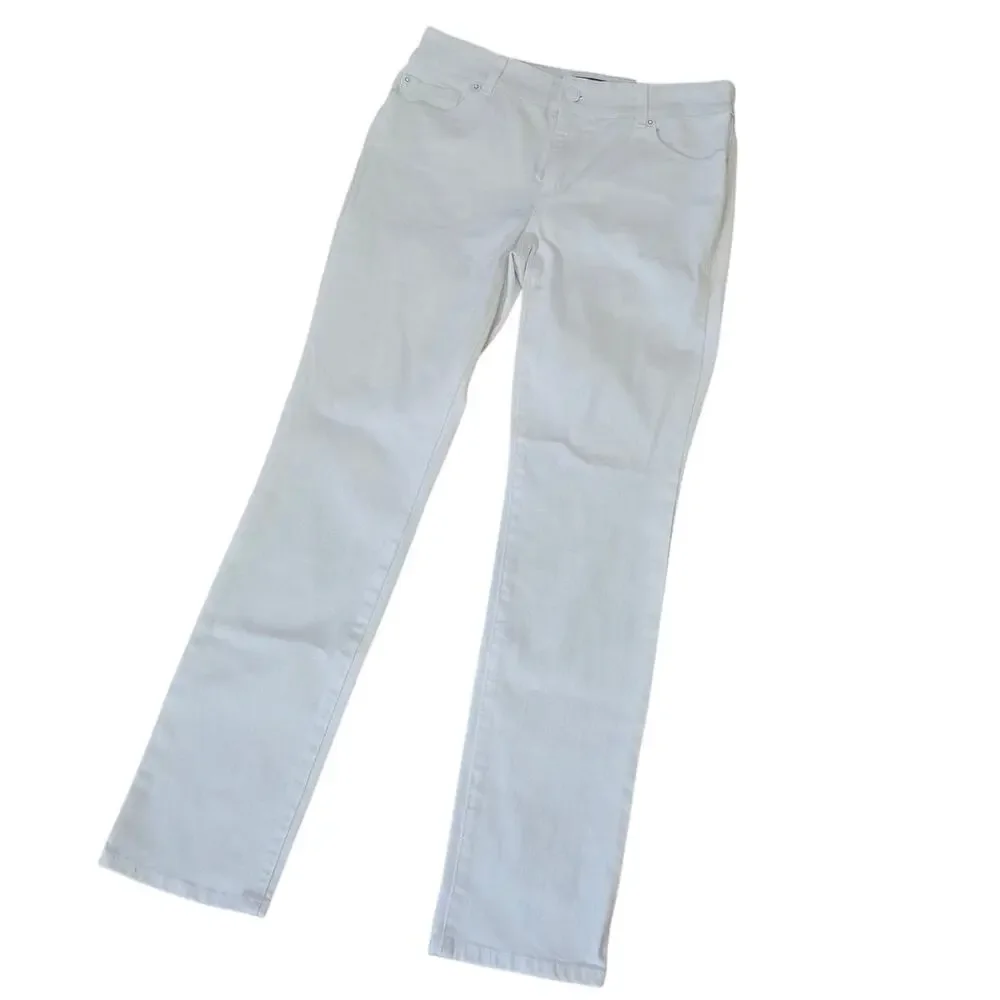 Chico’s So Slimming Slim Straight Leg Jeans White Stretch 0 Size 4 Small NWT - Picture 12 of 12